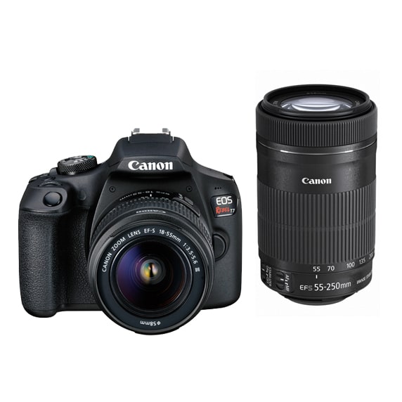 Canon EOS REBEL T7 DSLR Camera|2 Lens Kit with EF18-55mm + EF 75-300mm Lens, Black