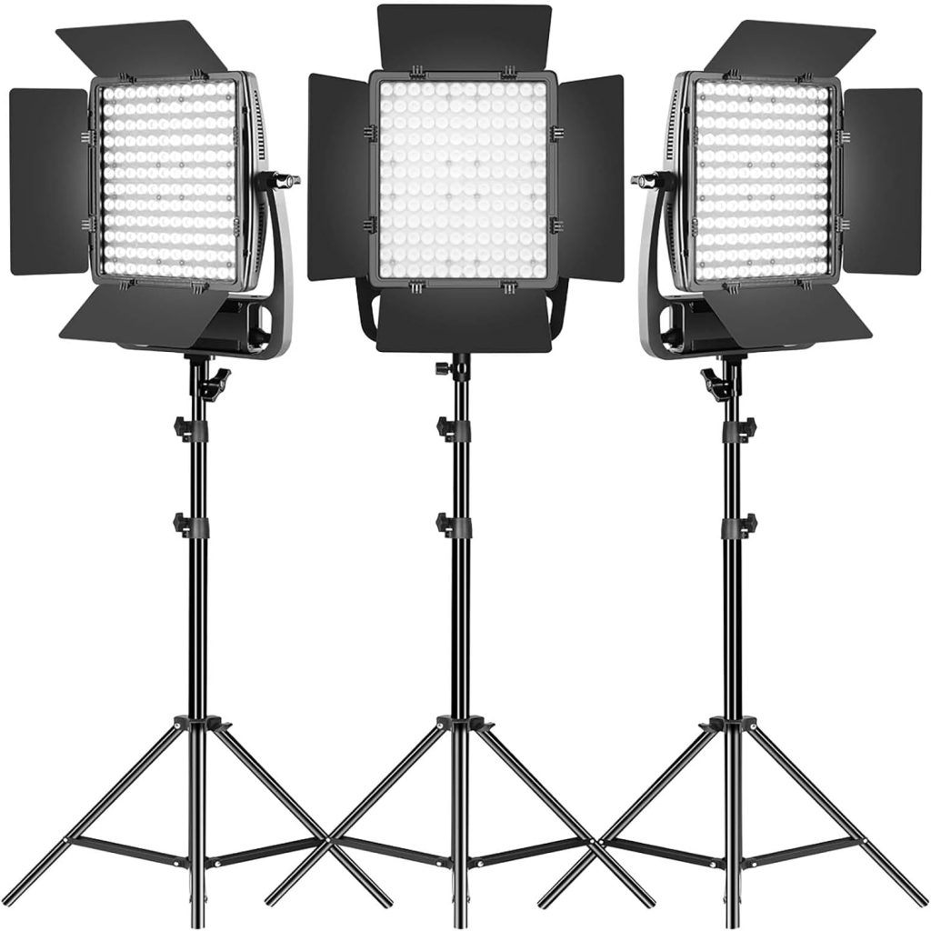 RGB Photography Video Lighting Kit, 2 Pack 50W Bi-Color Energy-Saving LED Video Studio Lights with 2300k~8500k