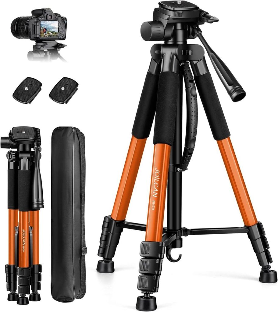 80/85 inches Heavy Duty Tripod for Camera and Phone, 85" Camera Monopod Tripod, DSLR Binoculars Spotting Scope Camcorders Video Tripod Stand, 360 Degree Ball Head, 35 lbs Loads